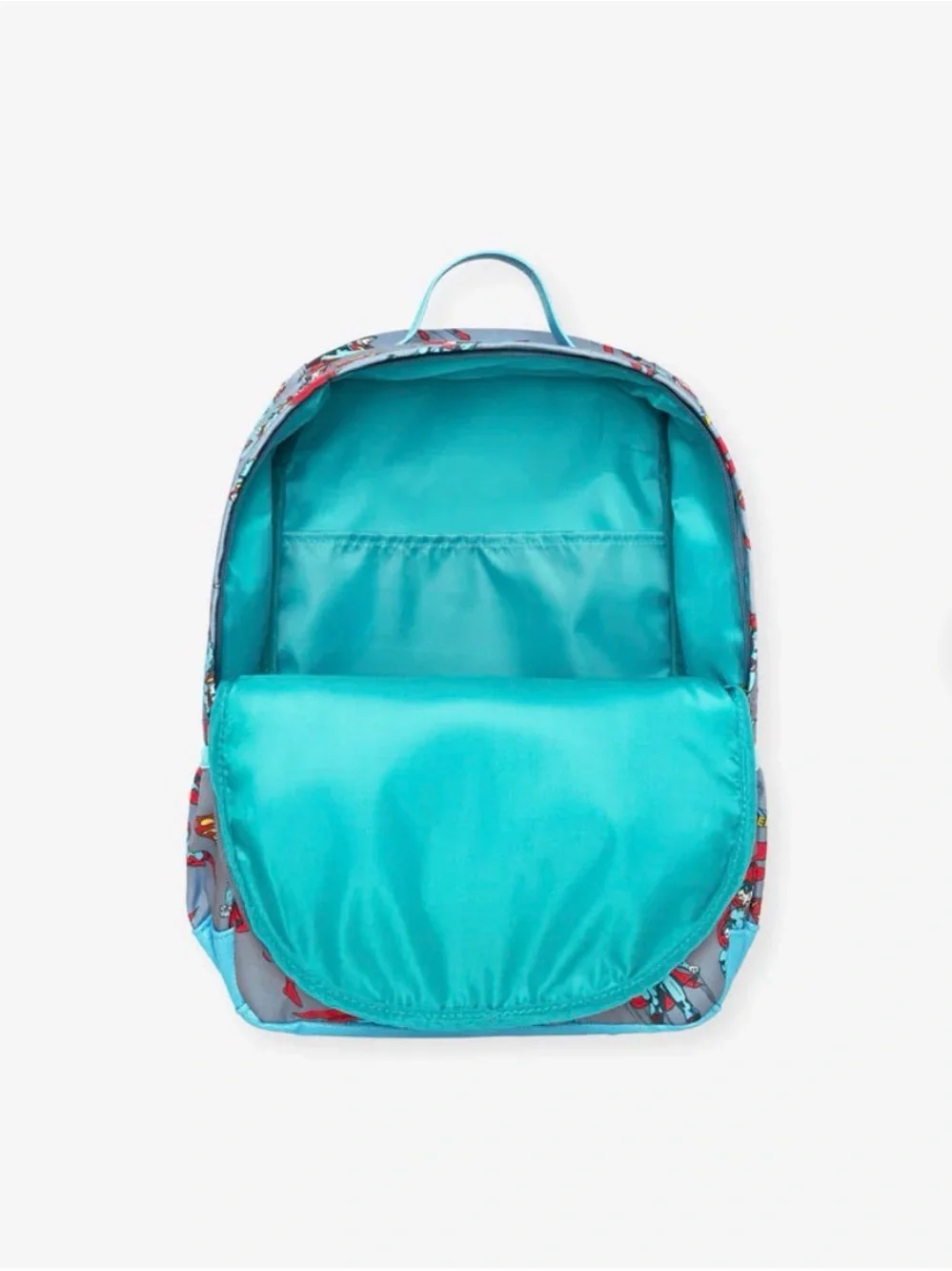 Posh Peanut Superhero Print Kids Backpack - Gray, Red, Teal Superman